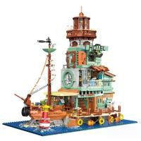 ราคา บล็อคตัวต่อโรงแรมฮาร์เบอร์ ฟิชชิ่ง วอร์คราฟต์ ร้านอาหาร และฉากถนน เข้ากันได้กับเลโก้ ของขวัญ ของเล่น หมู่บ้านจับปลาและกระท่อม (1731514972191753450)