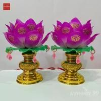 ราคา COD เชิงเทียนไฟฟ้า ดอกบัว ม่วง LED โคมไฟ โคมดอกบัวบาน ไฟฟ้า ไหว้พระ ไหว้เจ้า สูง 5 / 7.5 นิ้ว (ต่อคู่) (1731557150211278836)