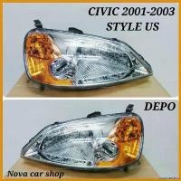 ราคา coumarshop ความคงทน DEPO ไฟหน้า ไฟหน้าแต่ง HONDA CIVIC 2001-2003 มุมส้ม STYLE US (1คู่) มอเตอร์ไซค์ Motorcycle (1730382127314209765)