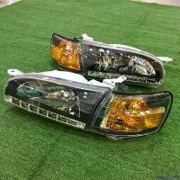 ราคา safetyshop168 คุณภาพรับประกันได้ ใหม่ล่าสุดไฟหน้า AE110 AE111 EE110 EE111 โคมดำ LED พร้อมไฟมุมดำ มอเตอร์ไซค์ Motorcycle เวฟ 125 บังลม หลอดไฟ (1730905460497942695)