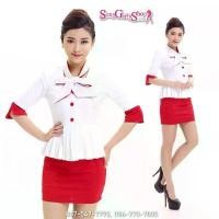 ราคา ชุดพนักงานต้อนรับ ยูนิฟอร์ม แอร์ พนักงาน เสื้อขาว กระโปรงแดง ชุดอาชีพ Clothing Women ผู้หญิง Girl น้ำเงิน ม่วง เสื้อสเวตเตอร์ผู้หญิง เสื้อกันหนาวไหมพรมผู้หญิง เสื้อแขนยาวไหมพรห (1731313947410139962)