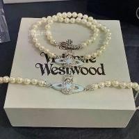 ราคา Westwood Vivienne สร้อยคอ สร้อยข้อมือ ประดับมุก ดาวเสาร์ สีฟ้า คลังสินค้า (1731647482890716873)