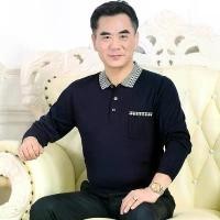 ราคา เสื้อยืดแขนยาวผู้ชาย, ผู้ชายวัยกลางคนเสื้อยืดแขนยาว, สำหรับพ่อ, ถัก, กระเป๋าจริง, แถบบาง, เสื้อผู้ชาย สุภาพบุรุษ Shirt Man คอปก โปโล Clothing Polo เสื้อผ้า ปาเต๊ะ ชาย ผ้า แบ (1730997742464567797)