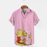 ราคา เสื้อเชิ้ตแขนสั้นลายการ์ตูน แบรนด์ Disney Winnie The Pooh และ Mickey คอลเลคชั่นฤดูร้อนใหม่ พิมพ์ลาย 3 มิติ ทรงสลิมฟิต เสื้อผู้ชาย เสื้อคอปก (1732321921534757220)