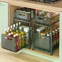 ราคา ชั้นวางตู้เหล็กในครัวและห้องน้ำ สีดำ ปรับความสูงได้ ชั้นใต้ตู้เก็บของ 2 ชั้น มีลิ้นชักโลหะแบบดึงออกได้ ชั้น ตู้เย็น ที่ ใส่ ผง ซักฟอก ชั้น คร่อม เครื่อง ซักผ้า ชั้น วาง (1731516024678942376)