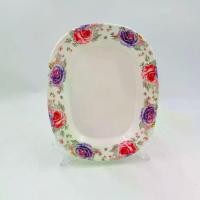 ราคา (6ใบ) จานเปล เหลี่ยม 10นิ้ว เมลามีน พลาสติก จาน ใบใหญ่ จานเปล ยาว ใส่ขนม อาหาร จาน plate (1732331540847823540)