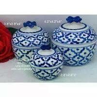 ราคา [พร้อมส่ง] ชุด ถ้วย โถ ลายคราม ชุดชามมีฝา เซรามิก ชุดสำรับ อาหาร ของว่าง ใส่ขนม เครื่องปรุง คาว หวาน น้ำซุป ผลไม้ จัดอาหารไทย สวย (1732333808074066714)