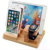 ราคา ที่วางโทรศัพท์มือถือแบบตั้งโต๊ะ 3-in-1 สำหรับ iPad แท็บเล็ต ขายึดทำจากไม้ไผ่แท้ เหมาะสำหรับ Apple Watch Pad, iPhone และแท็บเล็ต (1730609337856985730)