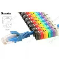 ราคา 100 ชิ้น เคเบิ้ลมาร์คเกอร์ 0 ถึง 9 เหมาะสมสายแลน สายเน็ตเวิร์ค CAT6 หรือสายขนาด 6.0 sq.mm 100 PCS Network Cable Marker COD (1731443708926199348)