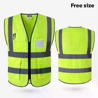 ราคา เสื้อจราจร เสื้อกั๊กสะท้อนแสง เสื้อเซฟตี้แถบสะท้อนแสง 1ตัว 5ตัว Free size สำหรับงานช่าง ก่อสร้าง รปภ. (1729937995932338600)