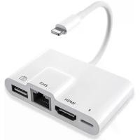 ราคา อะแดปเตอร์ Lightning to HDMI, RJ45 อีเธอร์เน็ต 4 in 1, 1080P HD, เครือข่าย LAN แบบมีสาย, การเชื่อมต่อ USB, ซิงค์ข้อมูล, เครื่องอ่านการ์ดชาร์จ, เข้ากันได้กับ iPhone/iPad/TV/จอภาพ/ (1731648107231151784)