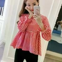ราคา เสื้อเชิ้ตลายสก๊อตผู้หญิง เสื้อผ้าฤดูใบไม้ผลิและฤดูใบไม้ร่วงใหม่ ผ้าฝ้ายและผ้าลินินหลวมเกาหลี เสื้อเชิ้ตลายสก๊อตผู้หญิง เสื้อตุ๊กตาแขนยาว เสื้อผู้หญิง เสื้อปุย (1730021612138171176)