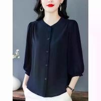ราคา เสื้อชีฟองระดับไฮเอนด์สำหรับคุณแม่ ทรงหลวม เสื้อฤดูร้อน แขนสามส่วน สีพื้น แขนกลาง เสื้อบาง เสื้อผู้หญิง (1731652480227443780)