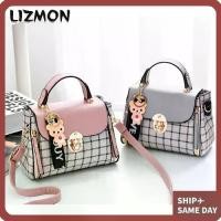 ราคา กระเป๋าสะพายไหล่ Lizmon กระเป๋าสะพายข้างหัวเข็มขัด หนัง PU ลายสก็อต สำหรับผู้หญิง กระเป๋าเงิน (1730166851040610635)