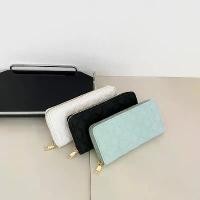 ราคา กระเป๋าสตางค์ลายตารางเพชรปักลายผู้หญิง กระเป๋าสตางค์แฟชั่นและมินิมอลสไตล์เกาหลี กระเป๋าใส่บัตร PU ที่ใส่เหรียญ / กระเป๋าเงิน กระเป๋าสตางค์ใบยาว สีดำ สีขาว สีฟ้า (1729909696665389208)