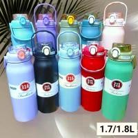 ราคา Juanhanfertok A033 ขวดนำ้ cille 1.7L 60Oz แท้งค์เก็บอุณหภูมิ สแตนเลส 316 กระติกน้ำเก็บความร้อน/เย็น COD (1731319625338751210)