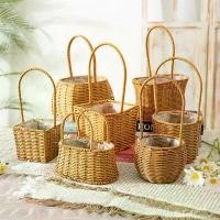 ราคา ตะกร้าดอกไม้ทอ, มือถือ, หญ้าดอกไม้สด, ทอไม้ไผ่, แฮนด์เมด, ตกแต่งทารก, เหมาะสำหรับตกแต่งบ้าน, ตะกร้าดอกไม้ กระเช้า ใส่ เหรียญ โปรยทาน ตะกร้า ตัง แม่ค้า (1731560150834841364)