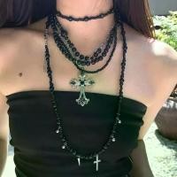 ราคา สร้อยคอเหล็กไททาเนียม, หินสีดำ, สไตล์กอธิคอุตสาหกรรมหนัก, สไตล์พังก์, โชคเกอร์หลายชั้น, ซ้อนได้, จี้สีดำย้อนยุค, สร้อยคอไม้กางเขน สร้อยคอ อิตาลี (1731566794178201871)
