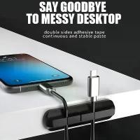ราคา ที่เก็บสาย USB สีดำ 3 รู ม้วนเก็บสายไฟ คลิปการจัดการสายเคเบิลแบบยืดหยุ่น ที่ยึดสายเมาส์ หูฟัง หูฟัง (1729603553040894238)