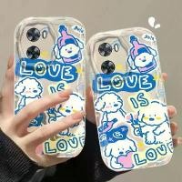 ราคา เคสสำหรับ OPPO A57 2022 A57 4G LOVE IS LOVE เคสลายคลื่นไอศกรีม เคสป้องกันกล้องกันกระแทก เย็น ใส เรียบเนียน (1729778483281234878)