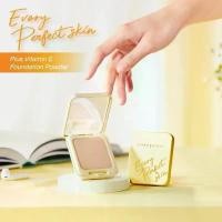 ราคา 100% ส่งเร็ว | มี LIVE 50% (ตลับจริง) (สีเหลือง) แป้ง แป้งพัฟ Cute press EVORY PERFECT SKIN PLUS (1731658348469061599)