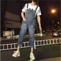 ราคา ชุดเอี๊ยมยีนส์แฟชั่นผู้ชาย กางเกงขายาวเอวสูง ขาทรงกระบอกแต่งขาด มีกระเป๋าด้านหน้า สไตล์วินเทจเซอๆ Man Clothing Jeans Cotton ฟ้า jorts ขาสามส่วน แป้ง มัน ปั้น เฟด angel sh (1731047505070426606)
