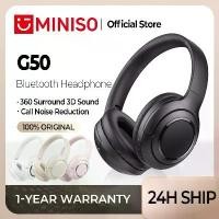 ราคา MINISO G50 หูฟังบลูทูธ Bluetooth 5.4 Headphone Noise Reduction Low Latency Gaming หูฟัง with MIC หู ขายดี (1731523768040130097)