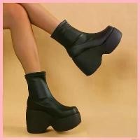 ราคา termagantshop ปัจจุบัน พร้อมส่งทันที!รองเท้าบูทสั้นส้นตึก Y2Kใส่สบายมาก น้ำหนักเบา สวยปังแบบตัวแม่Y2K ราคา ถูก wanwan รองเท้า มือสอง ploy ผู้ หญิง รองเท้าแตะ สูง 5 นิ้ว (1730269500693253066)