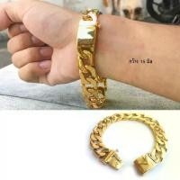 ราคา สร้อยข้อมือ Luxary V Gold 15มิล ทอง สแตนเลสแท้100% โซ่ โซ่ข้อมือ เลสข้อมือ ข้อมือ กำไล ผู้ชาย (1729471362829748629)