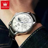 ราคา นาฬิกาข้อมือผู้ชาย สายหนังแท้ OLEVS 2922 มัลติฟังก์ชั่น สามตา หกมือ แฟชั่น ควอตซ์ กันน้ำ หรูหรา ธุรกิจ ลำลอง นาฬิกาผู้ชาย ของขวัญสำหรับผู้ชาย (1729990445828769857)