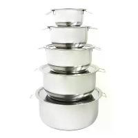 ราคา SWAN ชุดหม้อแขกใหญ่มีหูจับ 5 ใบ ขนาด 30, 26, 22, 18, 14 cm. หม้อ หม้อแขก หม้อสแตนเลส หม้อต้ม หม้อมีหู (1731020998764562691)