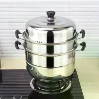 ราคา หม้อสแตนเลส หม้อ หม้อนึ่งสแตนเลส หม้อทอด สแตนเลสคุณภาพสูง ขนาด 26 28 30 32 34 36 ซม. (1730008712580860403)