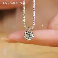 ราคา สร้อยคอผู้หญิง TEN CARATS 0.5-2CT สี D สุดระยิบระยับ VVS1 จี้ Moissanite โซ่เงินแท้ S925 ชุบเครื่องประดับ (1731752254315595299)
