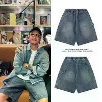 ราคา กางเกงผู้ชาย กางเกงขาสั้นผ้าเดนิม ชุดทำงานอเมริกัน ฤดูร้อน บาง เอวยางยืด หลวม อินเทรนด์ สไตล์ลำลอง กางเกงขาสั้น 5 นิ้ว เกงสามส่วน กางเกง ทหาร ขา สั้น (1731306031606630176)