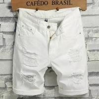 ราคา กางเกงยีนส์ขาสั้น สำหรับผู้ชาย ฤดูร้อน บาง สีขาว ขาด แบรนด์แฟชั่น กางเกงขาสั้น กางเกงยีนส์ขาสั้น กางเกงผู้ชาย (1729981037913279011)