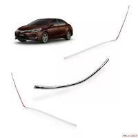 ราคา electrode28 คุณภาพรับประกันได้ ครอบไฟหน้า+คิ้วกระจังหน้า ชุบโครเมียม จำนวน 3ชิ้น Toyota Corolla Altis โตโยต้า แอลติส 4ประตู ปี 2014-2016 สินค้าราคาถูก คุณภาพดี Chrome Line Grille Cover (17322339022468