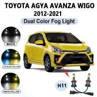 ราคา 2 ชิ้น, ไฟตัดหมอก, สีคู่, H11 H16JP, สำหรับ TOYOTA Agya, AVANZA, WIGO, 2012 - 2021, หลอดไฟ LED โปรเจคเตอร์, Car ไฟตัดหมอกรถยนต์, สีขาว กรีน (1731826099193744103)