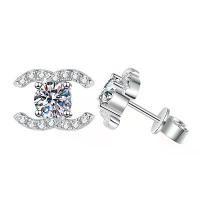 ราคา ต่างหูสไตล์ชาแนล เงินแท้ S925 50 กะรัต 1 กะรัต ต่างหู Moissanite จำลอง เรียบหรู ระดับไฮเอนด์ รู้สึก (1731578040942298905)