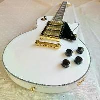 ราคา กีต้าร์ Gibson Les Paul พื้นผิวสีขาวมันวาว ร่างกายกีตาร์บ่วงบัว กีต้าร์ฟิงเกอร์บอร์ดไม้โรสวูด (1731448871431605098)