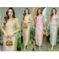 ราคา 6280 : ชุดเซ็ทกระโปรง 2 ชิ้น เสื้อ+กระโปรง ผ้าไหมอิตาลี ตัวเสื้อใช้ลูกไม้ใยบวบลูกไม้แน่น ซิปซ่อนหลัง ตัวแขนบอลลูนกระโปรงทรงสอบมีซับใน SUKUNYA CLIASSC (1731750182495946461)