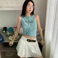 ราคา กระโปรงสั้น สำหรับผู้หญิง MMFISH สไตล์สาวฮอตอเมริกัน กระโปรงสั้น กระโปรงตูตูสาววัยรุ่น เอวยางยืด (พร้อมเข็มขัด) กระโปรง 24Q195 น้ำเงิน clothing เสื้อผ้า women skirt ผ้าฝ้าย ผ้าส (1731585297900800645)