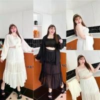 ราคา /MS/ ชุดเซ็ต3ชิ้น สายเดี่ยว+กระโปรง+เสื้อเชิ้ต ผ้าชีฟอง ใส่เที่ยว ใส่ทำงาน #เสื้อผ้าไซส์ใหญ่ พลัสไซส์ ขายดี (1731660956455634342)