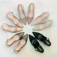 ราคา งานพรีเมี่ยม รองเท้าส้นสูง 2.5 นิ้ว หัวแหลมรัดส้น สายปรับได้ PU อย่างดี พื้นมีตัวรับเท้า ทำในไทย เท้า แต่งงาน รองเท้ามือสอง cityshoes lava ของ แท้ (1731125896551696944)