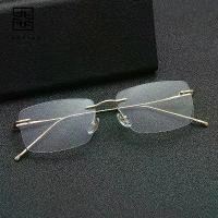 ราคา กรอบแว่นตาไร้กรอบ เบามาก ขาไหมทอง บาง Yupi ป้องกันรังสีสีฟ้า กรอบแว่นตาทรงแบน แว่น ตา ผู้หญิง เลนส์ เปลี่ยน สี แป้น จมูก แว่น วินเทจเท่ๆ แว่น สายตา ยาว เลนส์ ออโต้ แว่น (1731542728815969962)