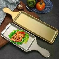 ราคา จานเหลี่ยม สแตนเลสเกาหลี 304 มีหูหิ้วเชิงพาณิชย์ จานยาว เหมาะสำหรับอาหารตะวันตกของคนดังทางอินเทอร์เน็ต จานสเต็ก จานทิพอาหาร เบเกอรี่ ของว่าง ถาด หลุม สแตนเลส มี ฝาปิด ถาด กล (1731355654481609827)