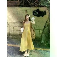 ราคา ชุดเดรสสายเดี่ยวสีเหลือง ไซส์เล็ก สไตล์ฝรั่งเศส เหมาะสำหรับฤดูร้อน มีเอว ชุดชายหาด มาใหม่ afterparty เทป ชุด มินิเดรส สวย ๆ เสือ ผ้า คน อ้วน เดรส ให้ นม (1731462554504890040)