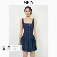 ราคา [Dare To Be ] GIRL POWER เดรสยีนส์แขนกุด คอเหลี่ยม สไตล์วินเทจ ดีไซน์ลูกไม้ปะติดแบบเว้า ผูกเอว 92080 A (1732308907058169909)