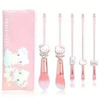 ราคา ชุดแปรงแต่งหน้า Sanrio Hello Kitty 5 ชิ้น พร้อมกระเป๋าเครื่องสำอางสีชมพู แปรงการ์ตูนน่ารัก สำหรับรองพื้น บลัชออน อายแชโดว์ และอายไลเนอร์ ของขวัญในอุดมคติสำหรับเด็กผู้หญิง Cosmetic Cosmetics (173112539