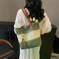 ราคา กระเป๋า, สไตล์ใหม่, ลำลอง, วันหยุด, อเนกประสงค์, ความจุมาก, ท่องเที่ยว, ชายหาด, มีสไตล์, สานฟาง, ถัก, กระเป๋าโท้ท, กระเป๋าสะพายไหล่เดียว, เหมาะสำหรับริมทะเล ตะกร้า ขนมจีน ขวด พลา (1731516592406955872)