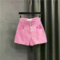 ราคา กางเกงยีนส์ขาสั้นผู้หญิง สีชมพู ฤดูร้อนใหม่ 2024 กางเกงขากว้าง เอวสูง กางเกงขาสั้นผู้หญิง ใส่บาง ขากว้าง (1730246890488891597)